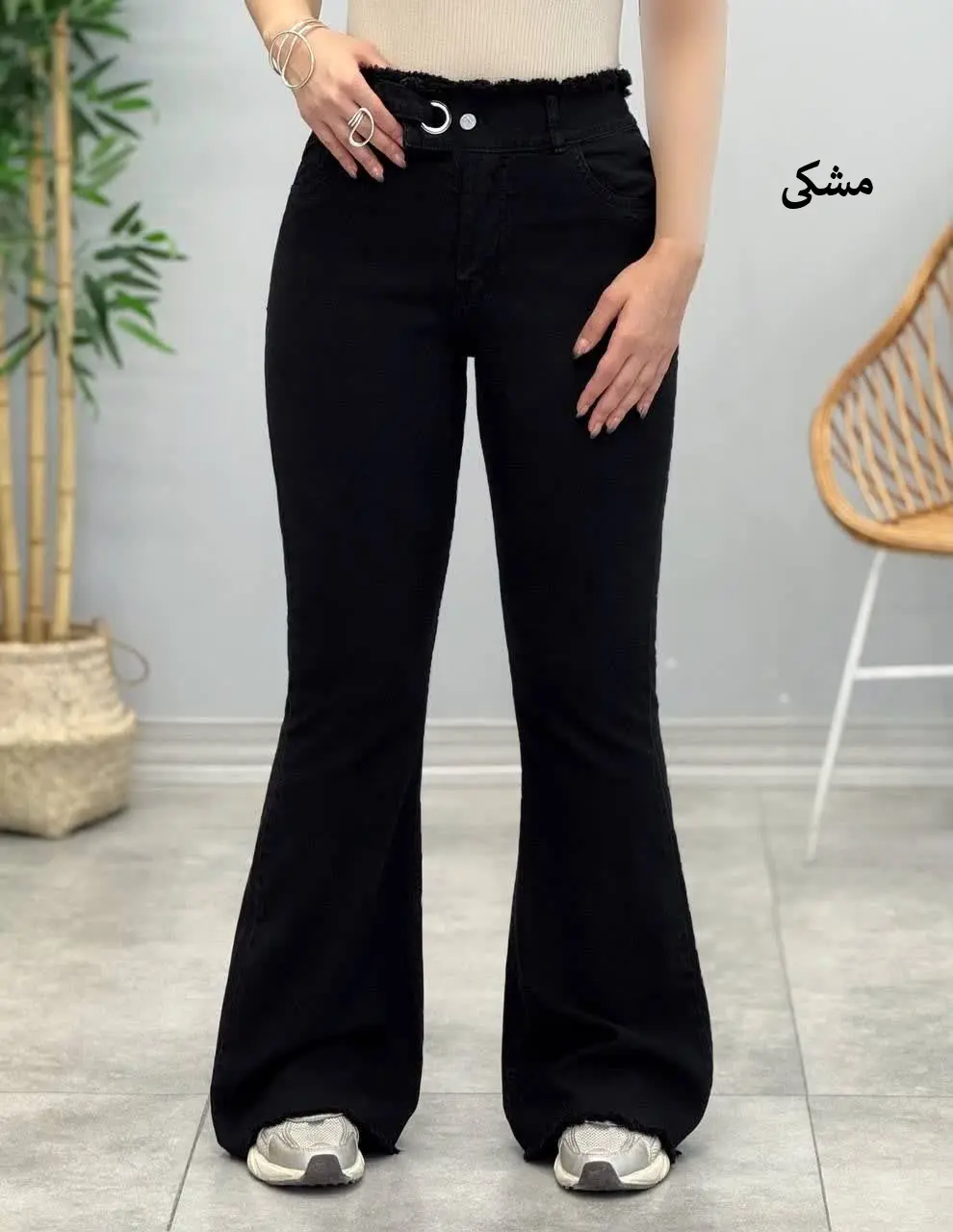 3472-شلوار بوت کات کمربندی